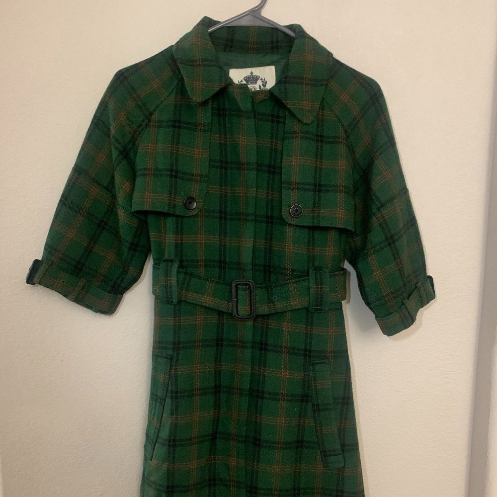 BB DAKOTA Green Plaid Hilda Belted Coat - Picture 2 of 6